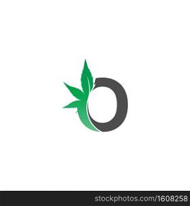 Letter O logo icon with cannabis leaf design vector illustration