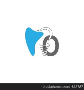 Letter O logo icon with dental design illustration vector 