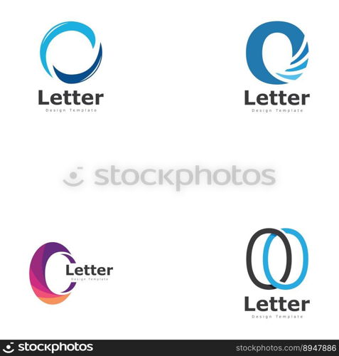 letter o number 0 logo icon design template elements