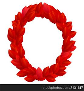 Letter O of red petals alphabet