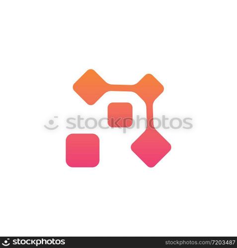 Letter O Pixel digitec Icon Creative design Modern template