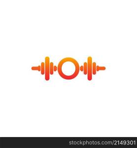 Letter O with barbell icon fitness design template illustration vector