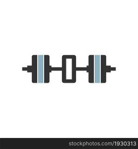 Letter O with barbell icon fitness design template vector