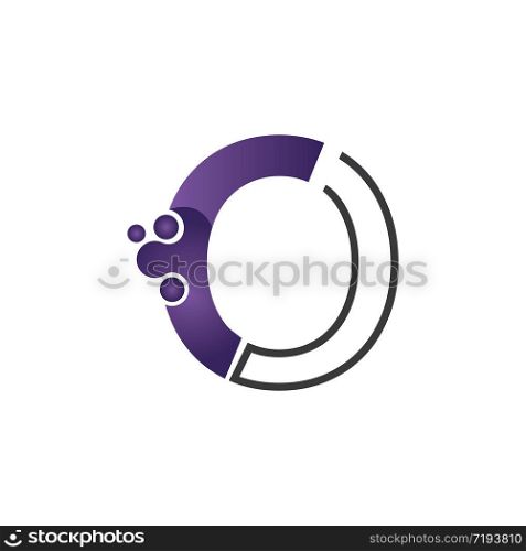 Letter O with circle concept logo or symbol creative design template