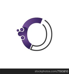 Letter O with circle concept logo or symbol creative design template