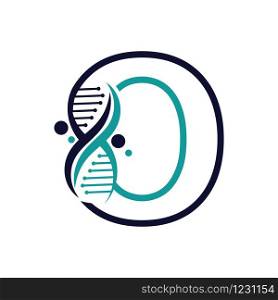 Letter O with DNA logo or symbol Template design vector