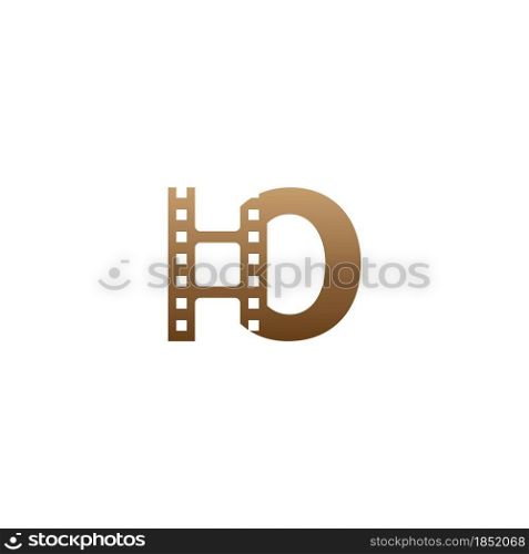 Letter O with film strip icon logo design template illustration