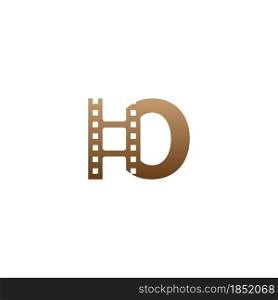 Letter O with film strip icon logo design template illustration