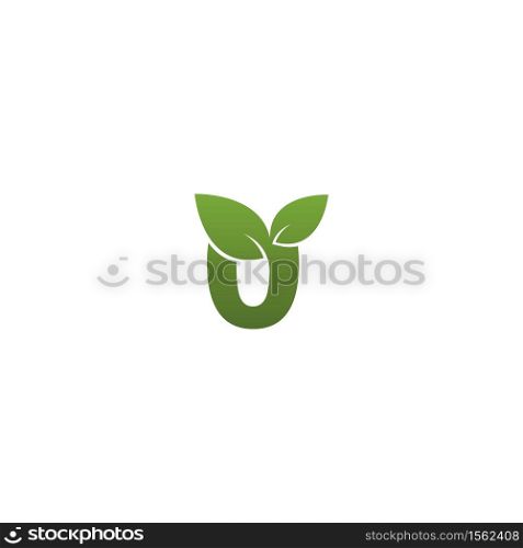Letter O With green Leaf Symbol Logo Template