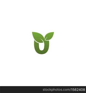 Letter O With green Leaf Symbol Logo Template