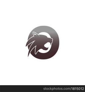 Letter O with panther head icon logo vector template