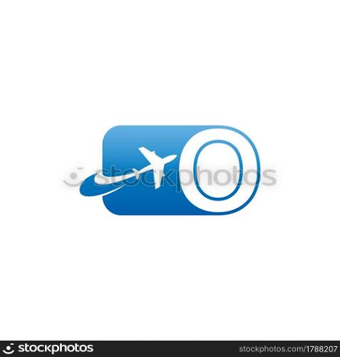 Letter O with plane logo icon design vector illustration