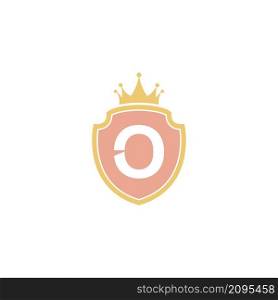 Letter O with shield icon logo design illustration vector
