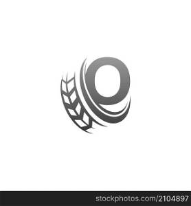 Letter O with trailing wheel icon design template illustration vector