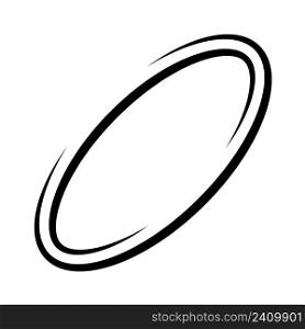 Letter o zero ring planet saturn swoosh, oval icon vector logo template illustration