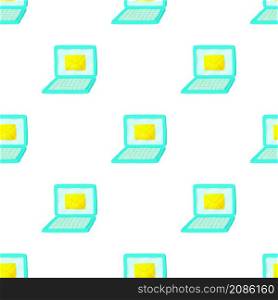 Letter on laptop pattern seamless background texture repeat wallpaper geometric vector. Letter on laptop pattern seamless vector