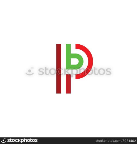 letter p and b pb geometric logo icon design