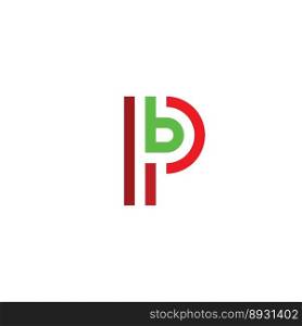 letter p and b pb geometric logo icon design