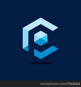 Letter P and C vector logo design.