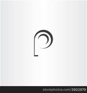 letter p black vector logo design element