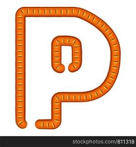 Letter p bread icon. Cartoon illustration of letter p bread vector icon for web. Letter p bread icon, cartoon style