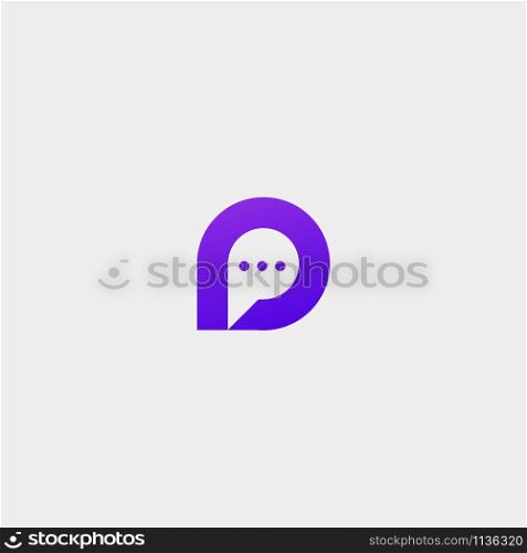 Letter p bubble Chat Logo Design. Letter p bubble Chat Vector Logo Template