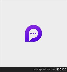Letter p bubble Chat Logo Design. Letter p bubble Chat Vector Logo Template