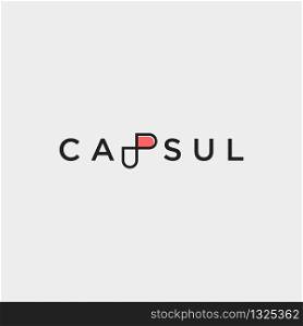 Letter P Capsule Logo Symbol Template Vector Design Illustration. Letter P Capsule Logo Template Vector Design Illustration