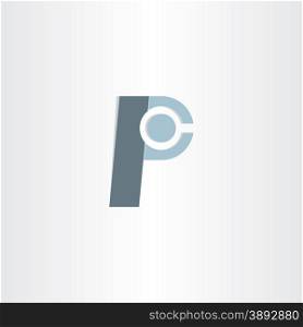letter p character vector symbol design