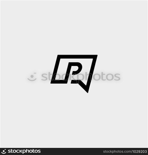 Letter P Chat Logo Template Vector Design Message Icon. Letter P Chat Logo Template Vector Design