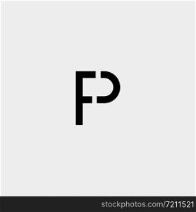 Letter P FP Monogram Logo Design Minimal Icon With Black Color. Letter P FP Monogram Logo Design Minimal