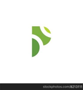 letter p green logo icon design