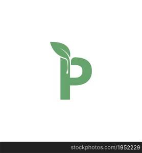 Letter P icon leaf design concept template vector