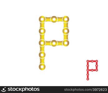 letter P logo chain concept illustration