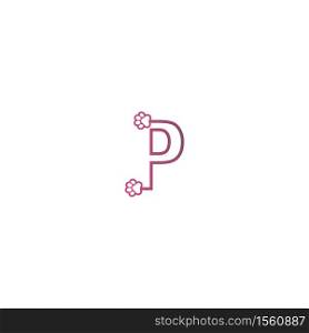 Letter P logo design Dog footprints concept icon illustration