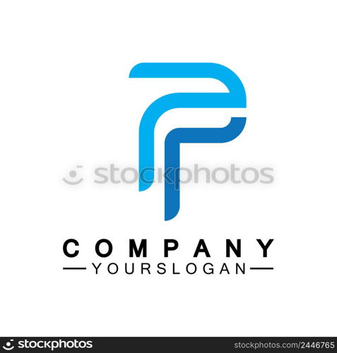 Letter P logo icon design vector, alphabet logo template