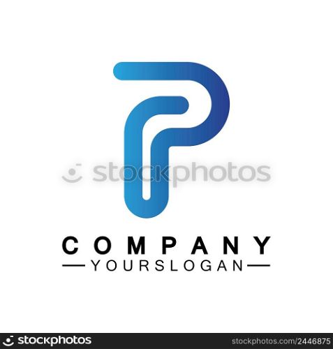 Letter P logo icon design vector, alphabet logo template