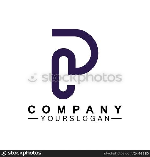 Letter P logo icon design vector, alphabet logo template