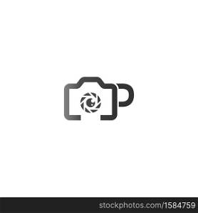 Letter P logo of the photography is combined with the camera icon template