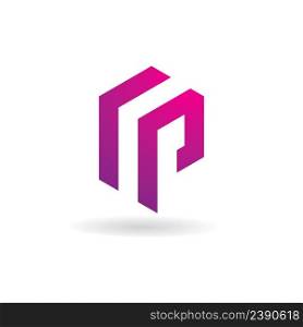 Letter P logo vector design. Creative style font icon. Abstract alphabet P