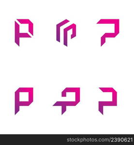 Letter P logo vector design. Creative style font icon. Abstract alphabet P