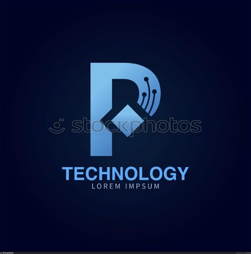 Letter P logotype blue color,Technology and digital abstract dot connection vector initial logo design