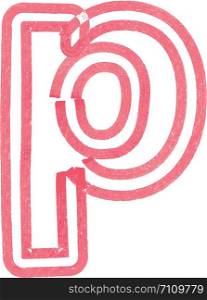 letter p lowercase vector illustration