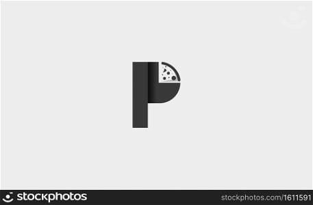 Letter P Pizza Logo Design Vector Illustration