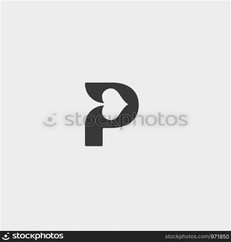 letter p poker logo design template vector illustration icon element - vector. letter p poker logo design template vector illustration icon element