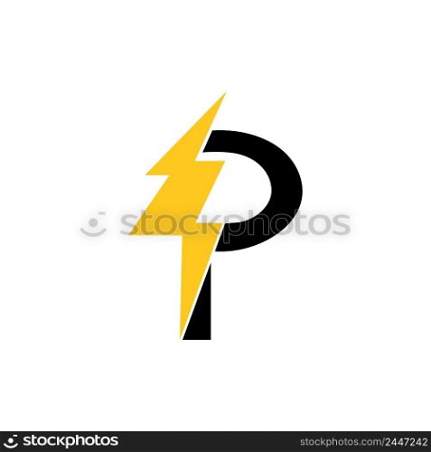 Letter P Power energy icon vector design