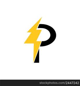 Letter P Power energy icon vector design