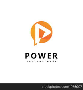 Letter P power logo icon vector design