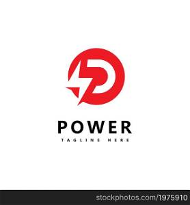 Letter P power logo icon vector design