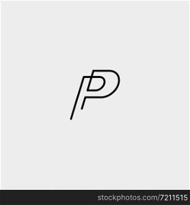 Letter P PP Monogram Logo Design Minimal Icon With Black Color. Letter P PP Monogram Logo Design Minimal